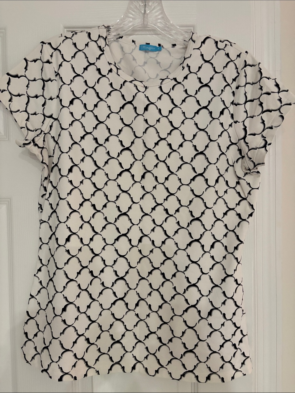 Short Sleeve Geometric Print Tee - Black & White by J.McLaughlin